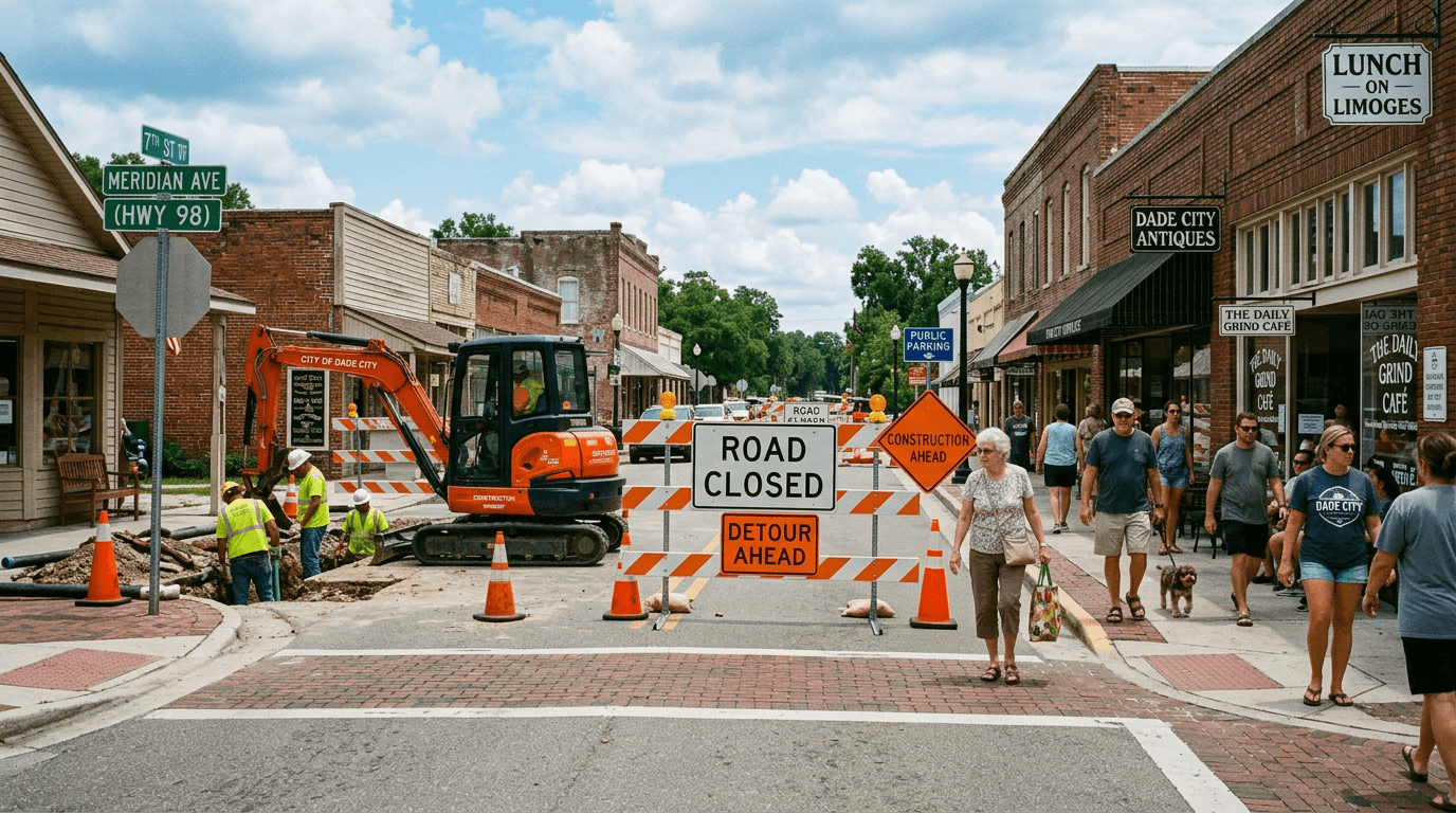 Main Avenue at 15th Street to Close July 12–29 as Dade City Tackles Chronic Downtown Flooding